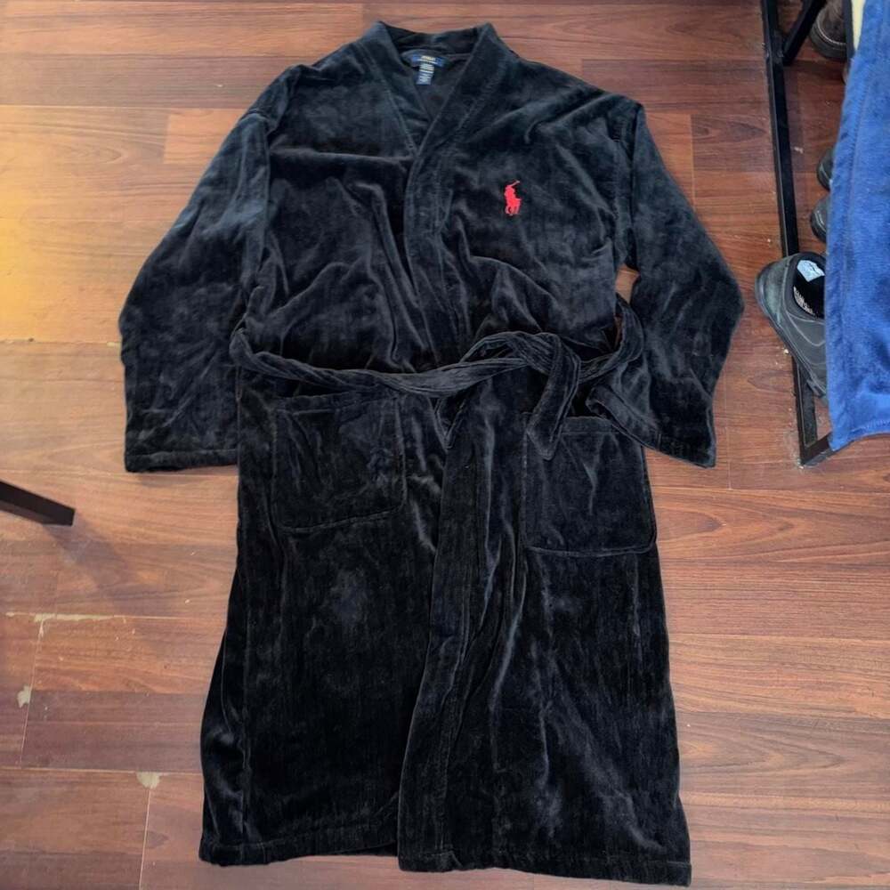 Polo Ralph Lauren Black Velvet Bathrobe Size L/XL
